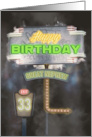 Great Nephew 33rd Birthday Vintage Road Signs at Night card