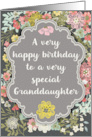 Granddaughter Birthday Pretty Pastel Flowers and Frame card