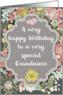 Grandniece Birthday Pretty Pastel Flowers and Frame card