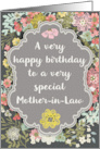 Mother in Law Birthday Pretty Pastel Flowers and Frame card