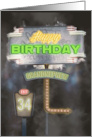 Grandnephew 34th Birthday Vintage Road Signs at Night card