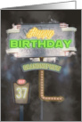 Grandnephew 37th Birthday Vintage Road Signs at Night card
