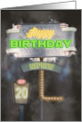 Nephew 20th Birthday Vintage Road Signs at Night card