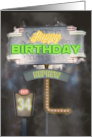 Nephew 34th Birthday Vintage Road Signs at Night card