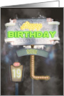 Son 19th Birthday Birthday Vintage Road Signs at Night card