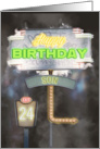 Son 24th Birthday Birthday Vintage Road Signs at Night card
