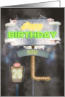 Son 26th Birthday Birthday Vintage Road Signs at Night card