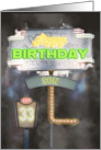 Son 33rd Birthday Birthday Vintage Road Signs at Night card