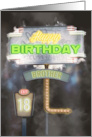 Brother 18th Birthday Birthday Vintage Road Signs at Night card