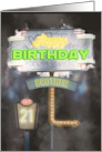 Brother 21st Birthday Birthday Vintage Road Signs at Night card