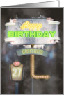 Brother 27th Birthday Birthday Vintage Road Signs at Night card