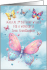 Great Granddaughter 2nd Birthday Glittery Effect Butterflies and Stars card