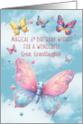 Great Granddaughter 6th Birthday Glittery Effect Butterflies and Stars card