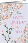 Mum Pretty and Whimsical Cheery Flowers Pattern card