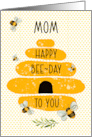 Mom Happy Birthday Whimsical and Colorful Beehive and Bees card