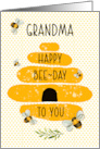 Grandma Happy Birthday Whimsical and Colorful Beehive and Bees card
