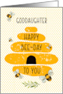 Goddaughter Happy Birthday Whimsical and Colorful Beehive and Bees card