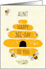 Aunt Happy Birthday Whimsical and Colorful Beehive and Bees card