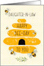 Daughter in Law Happy Birthday Whimsical Beehive and Bees card