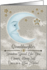 Granddaughter 25th Birthday Blue Crescent Moon and Stars card