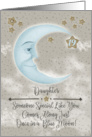 Daughter 19th Birthday Blue Crescent Moon and Stars card
