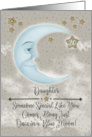 Daughter 20th Birthday Blue Crescent Moon and Stars card