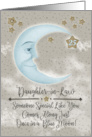 Daughter-in-Law 25th Birthday Blue Crescent Moon and Stars card