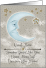 Great Niece 29th Birthday Blue Crescent Moon and Stars card
