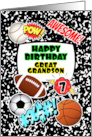 Great Grandson 7th Birthday Notebook with Sports and Comic Stickers card