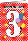 3rd Birthday Festive and Bright Balloons and Stars card