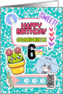 Grandniece 6th Birthday Colorful Notebook and Stickers card