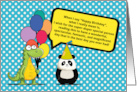 For Anyone Birthday Greeting with a Whimsical Alligator and Panda card