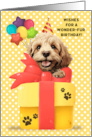 Cuckapoo Birthday Greeting with Balloons and Gift card