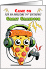 Great Grandson 14th Birthday Pizza Gamer Guy card