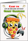Great Grandson Birthday Pizza Gamer Guy card