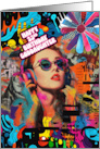Goddaughter 23rd Birthday Gen Z Retro Mod Poster card
