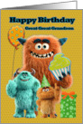 Great Great Grandson Birthday Funny Monsters with Party Items card
