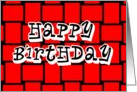 Chunky Red Woven Happy Birthday card