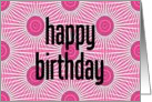 Happy Birthday Abstract Hot Pink Circles card