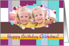 Happy Birthday Grandma Polka Dots and Stripes Photo Card