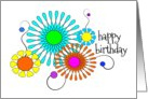 Happy Birthday Pinwheel Flowers card