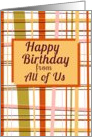 Happy Birthday From All of Us Colorful Stripes card