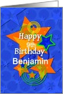 Happy Birthday Awesome Boy Custom Name and Age Stars card