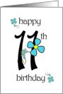 Happy 11th Birthday to an Amazing Girl Daisy Chain card