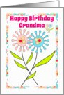 Happy Birthday Grandma with Fun Colorful Flowers card