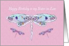 Happy Birthday Sister-in-Law with Pretty Dragonflies card