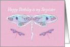 Step Sister Birthday with Pretty Dragonflies card