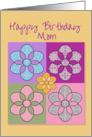 Happy Birthday Mom Colorful Patchwork Flowers card