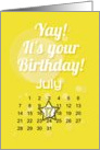 July 17th Yay It’s Your Birthday date specific card