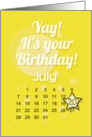 July 20th Yay It’s Your Birthday date specific card